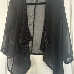 Liz Claiborne Black Sheer Blazer with Glitter Detail